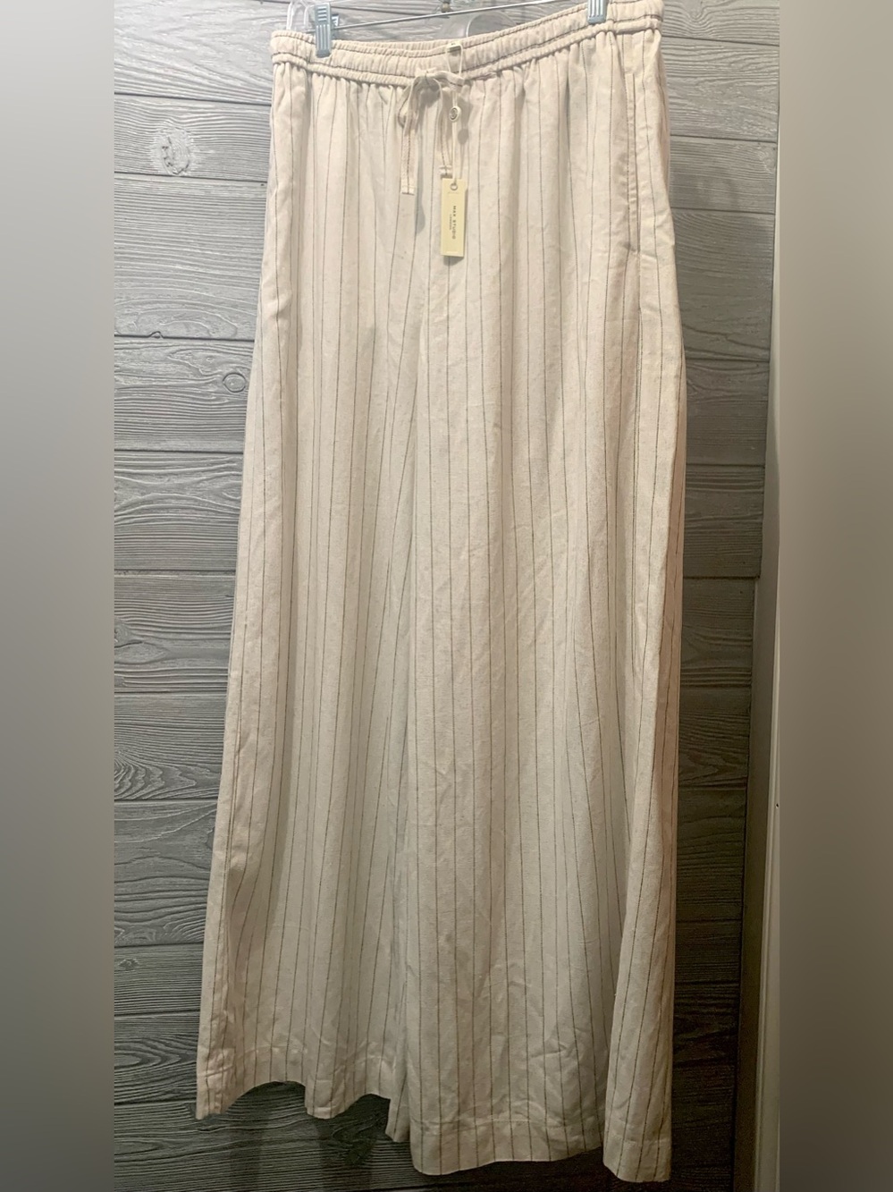 MaxStudio of London NWT-XL Cotton Pinstripe Pant w/ side welt pockets